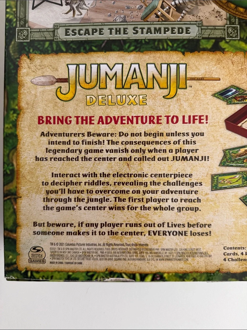 Jumanji Deluxe Board Game - Brown Jungle Edition - 90s Collector Nostalgia Toy - Picture 5 of 15